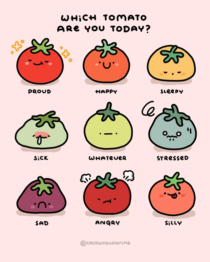 A tomato-themed Coco Wyo coloring freebie